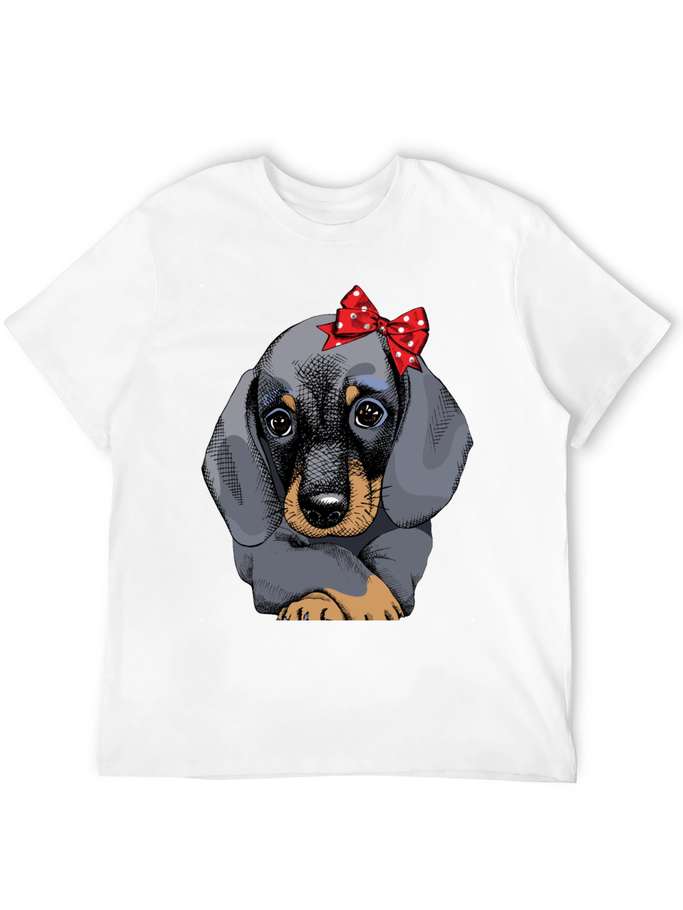 Dachshund Puppy Bow T-Shirt Cute Dog Graphic Tee