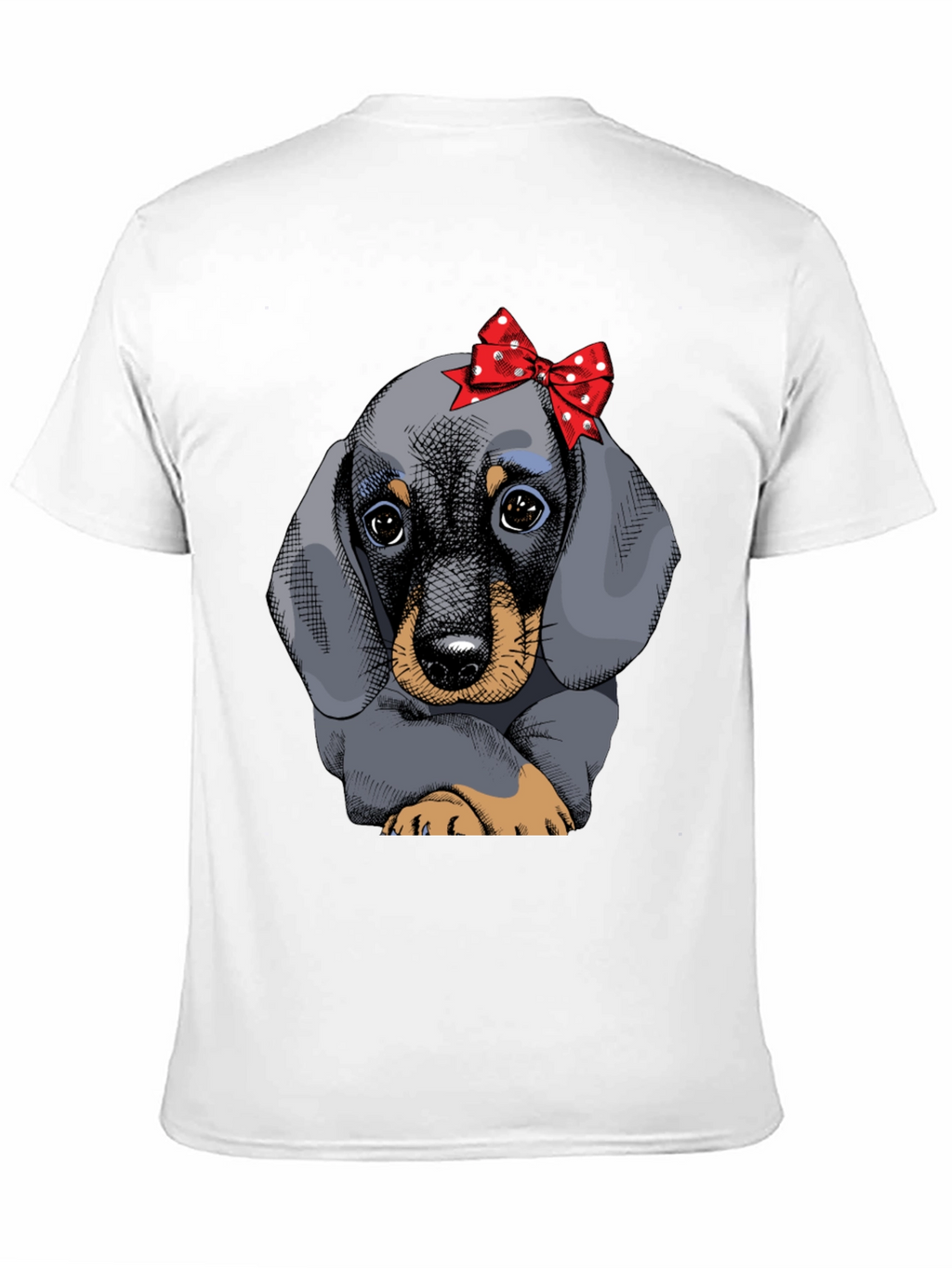 Dachshund Puppy Bow T-Shirt Cute Dog Graphic Tee