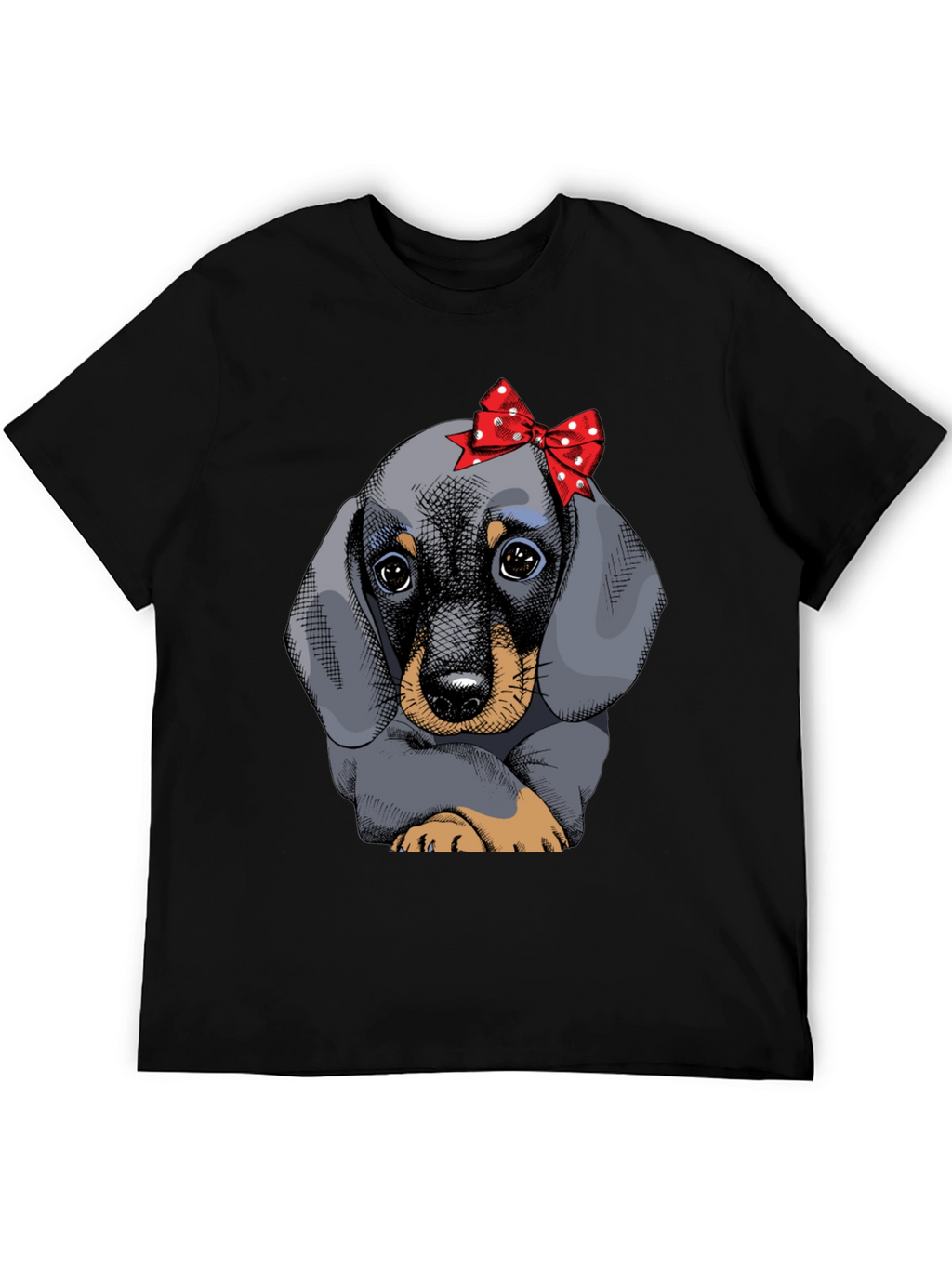 Dachshund Puppy Bow T-Shirt Cute Dog Graphic Tee
