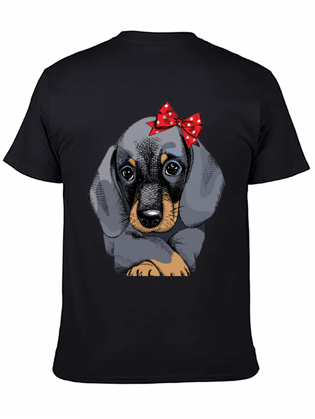 Dachshund Puppy Bow T-Shirt Cute Dog Graphic Tee