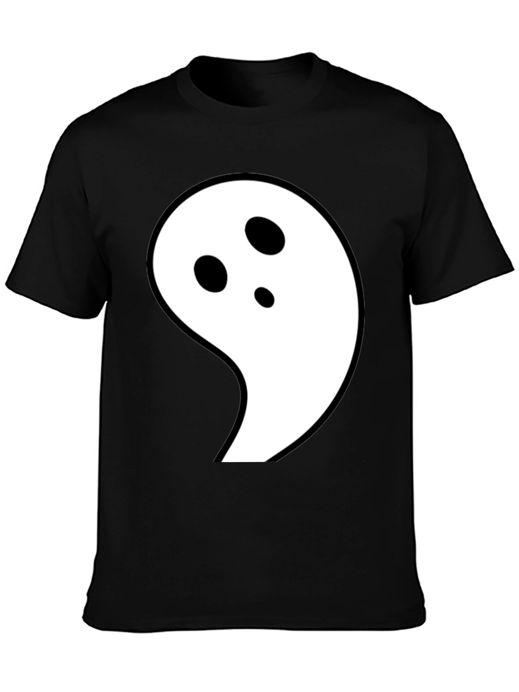 Ghost Graphic Black T-Shirt - Fun Halloween Tee