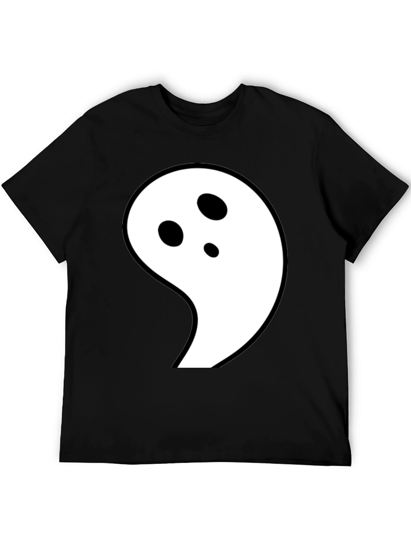 Ghost Graphic Black T-Shirt - Fun Halloween Tee