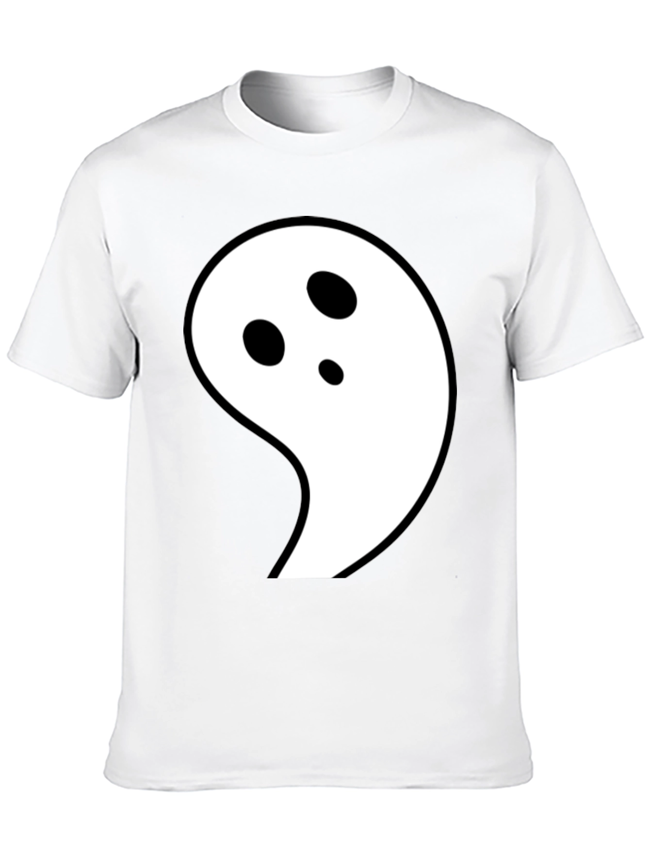 Ghost Graphic Black T-Shirt - Fun Halloween Tee
