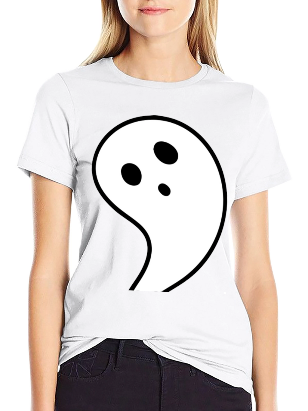 Ghost Graphic Black T-Shirt - Fun Halloween Tee