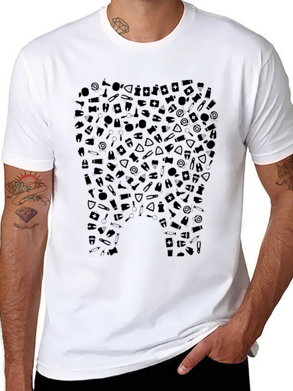 Dental Print Black T-Shirt