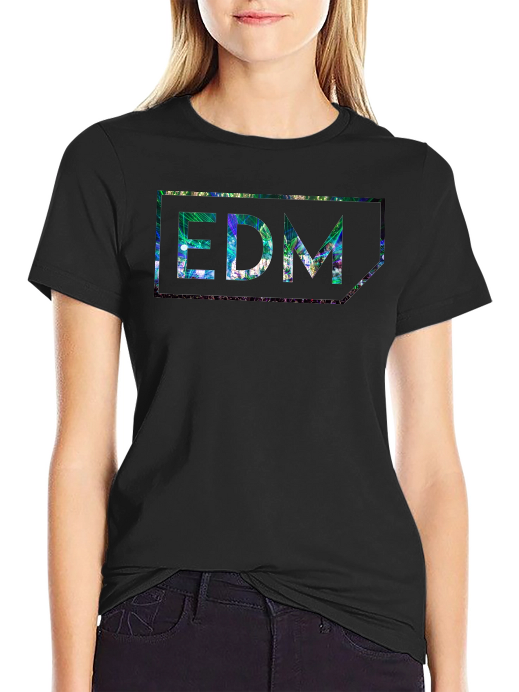 EDM Patterned Black T-Shirt