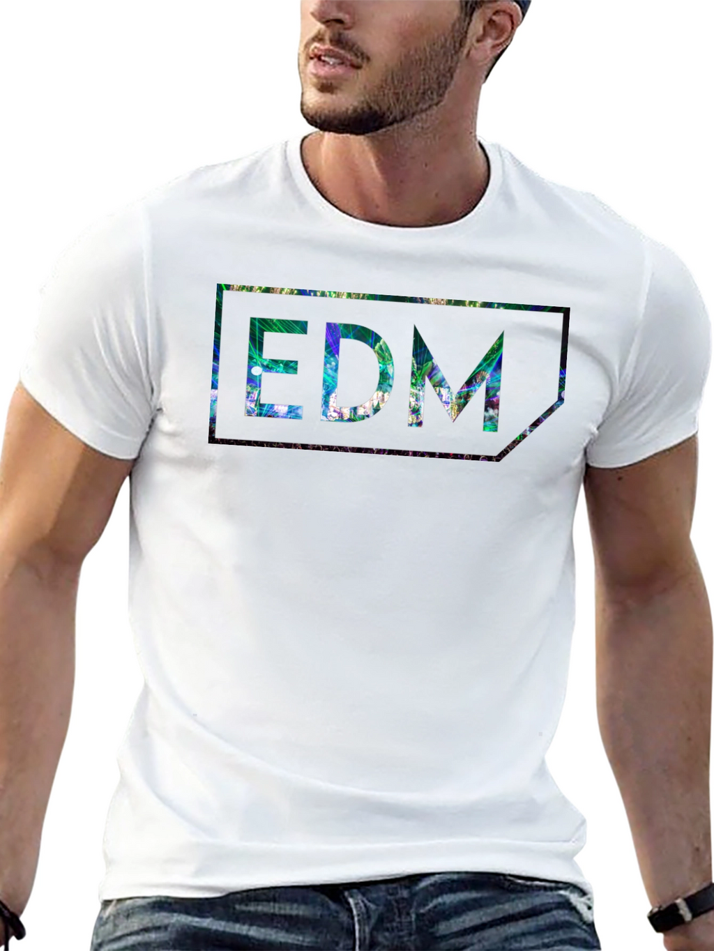 EDM Patterned Black T-Shirt