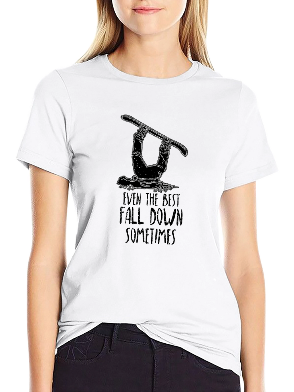 Even The Best Fall Down Sometimes Black T-Shirt