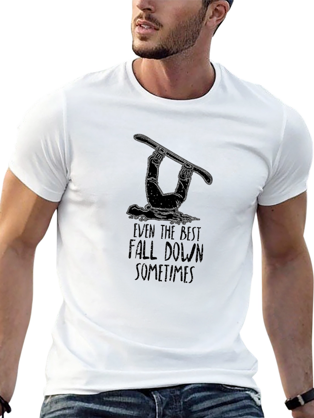 Even The Best Fall Down Sometimes Black T-Shirt