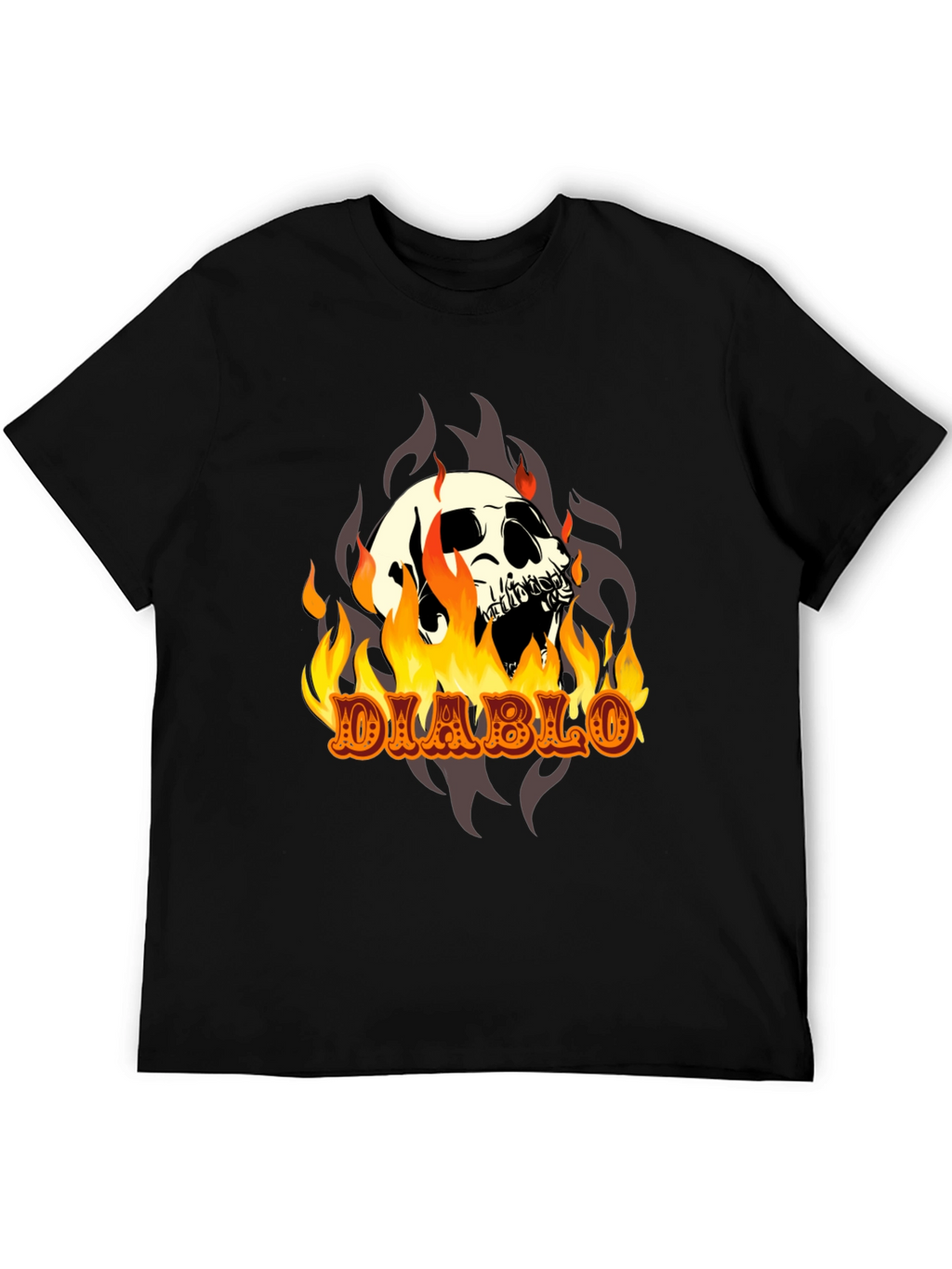 Diablo Skull T-Shirt - Fiery Graphic Tee