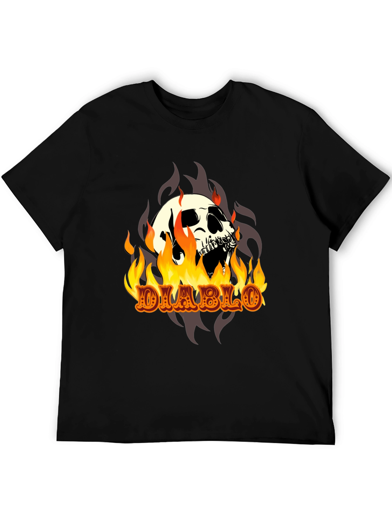 Diablo Skull T-Shirt - Fiery Graphic Tee