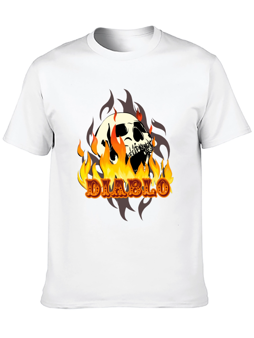 Diablo Skull T-Shirt - Fiery Graphic Tee
