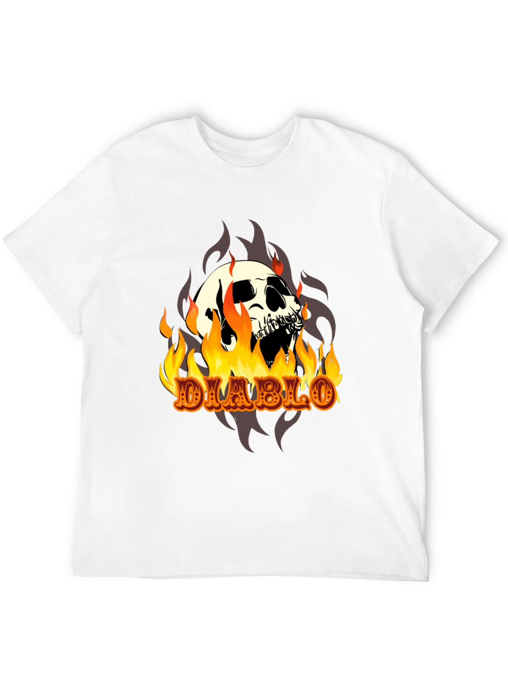 Diablo Skull T-Shirt - Fiery Graphic Tee