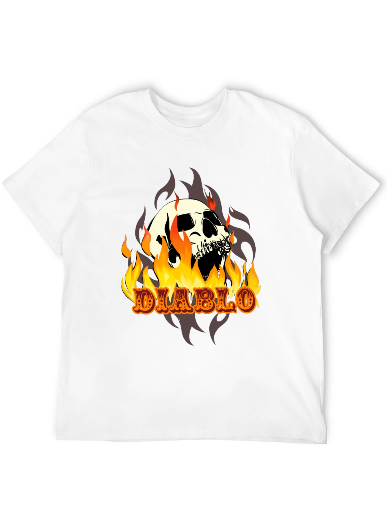 Diablo Skull T-Shirt - Fiery Graphic Tee