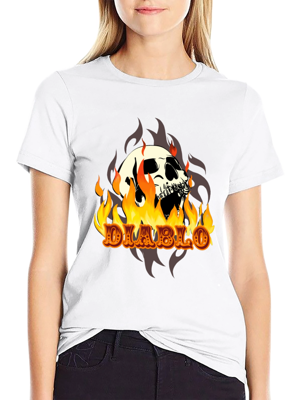Diablo Skull T-Shirt - Fiery Graphic Tee