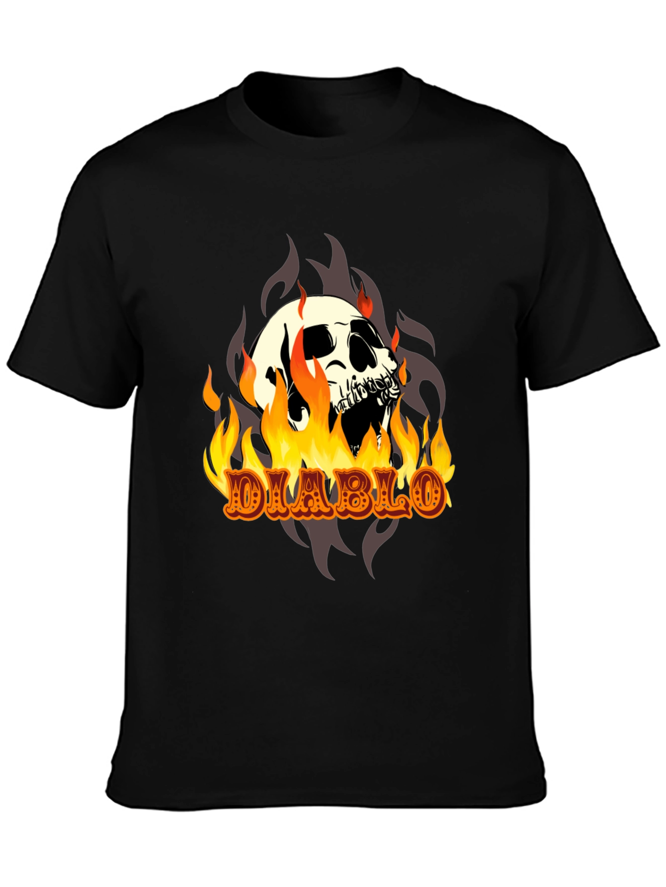 Diablo Skull T-Shirt - Fiery Graphic Tee