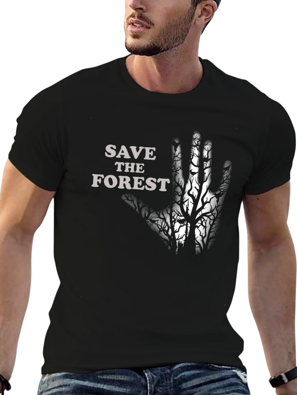 Save the Forest Graphic Tee - Black