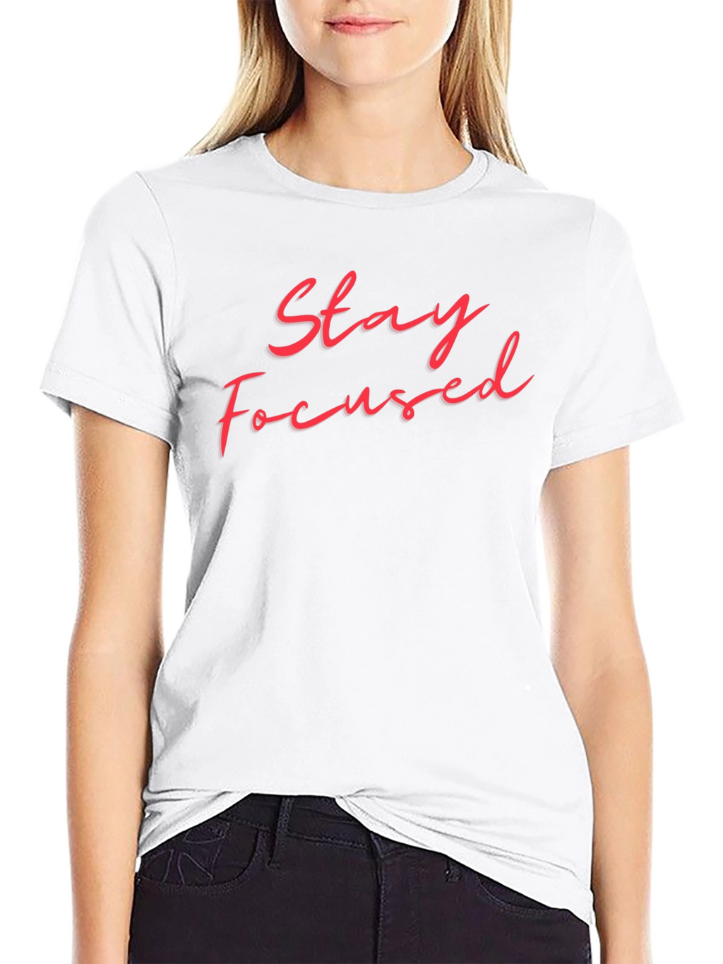 Stay Focused Black T-Shirt - Motivational Design