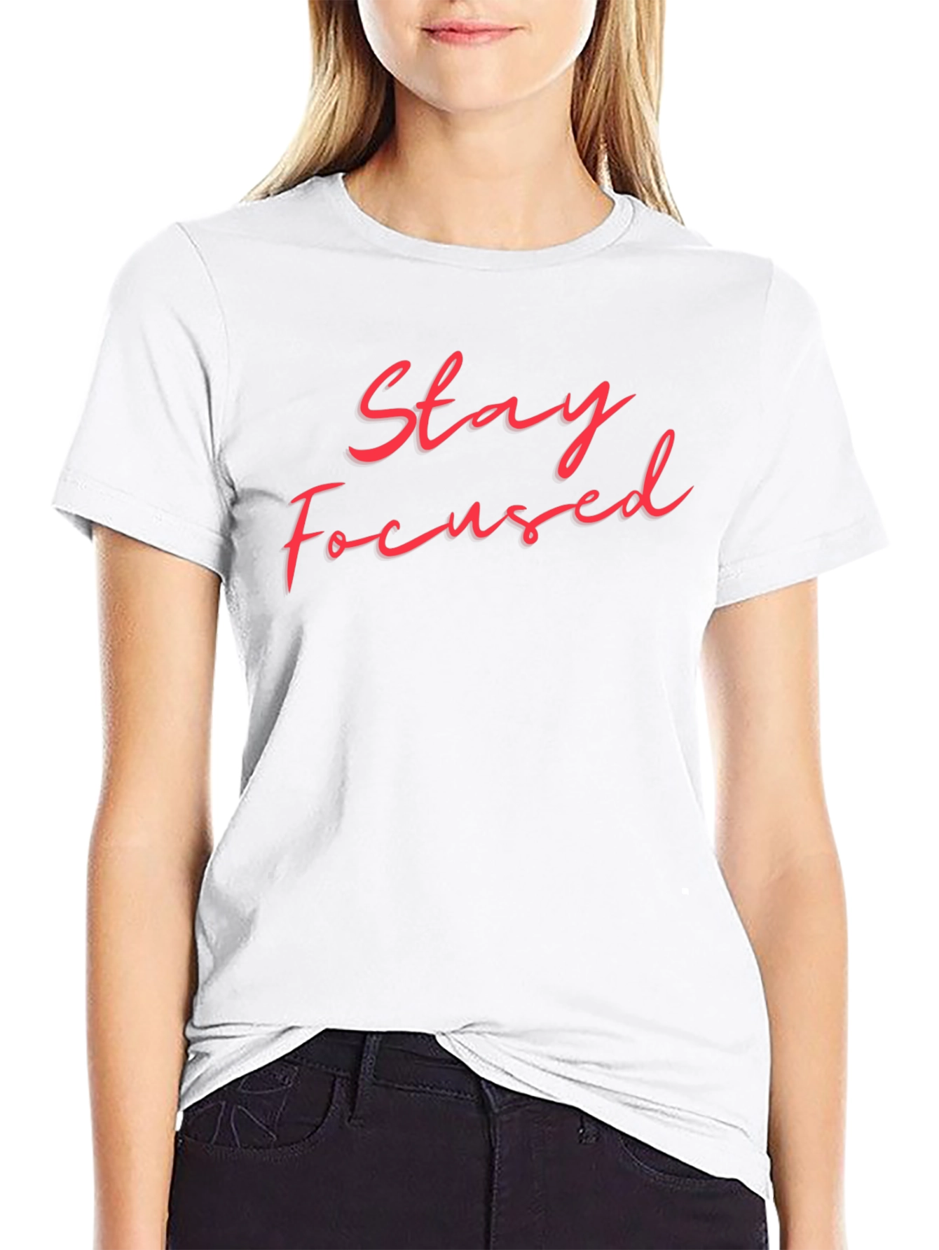 Stay Focused Black T-Shirt - Motivational Design
