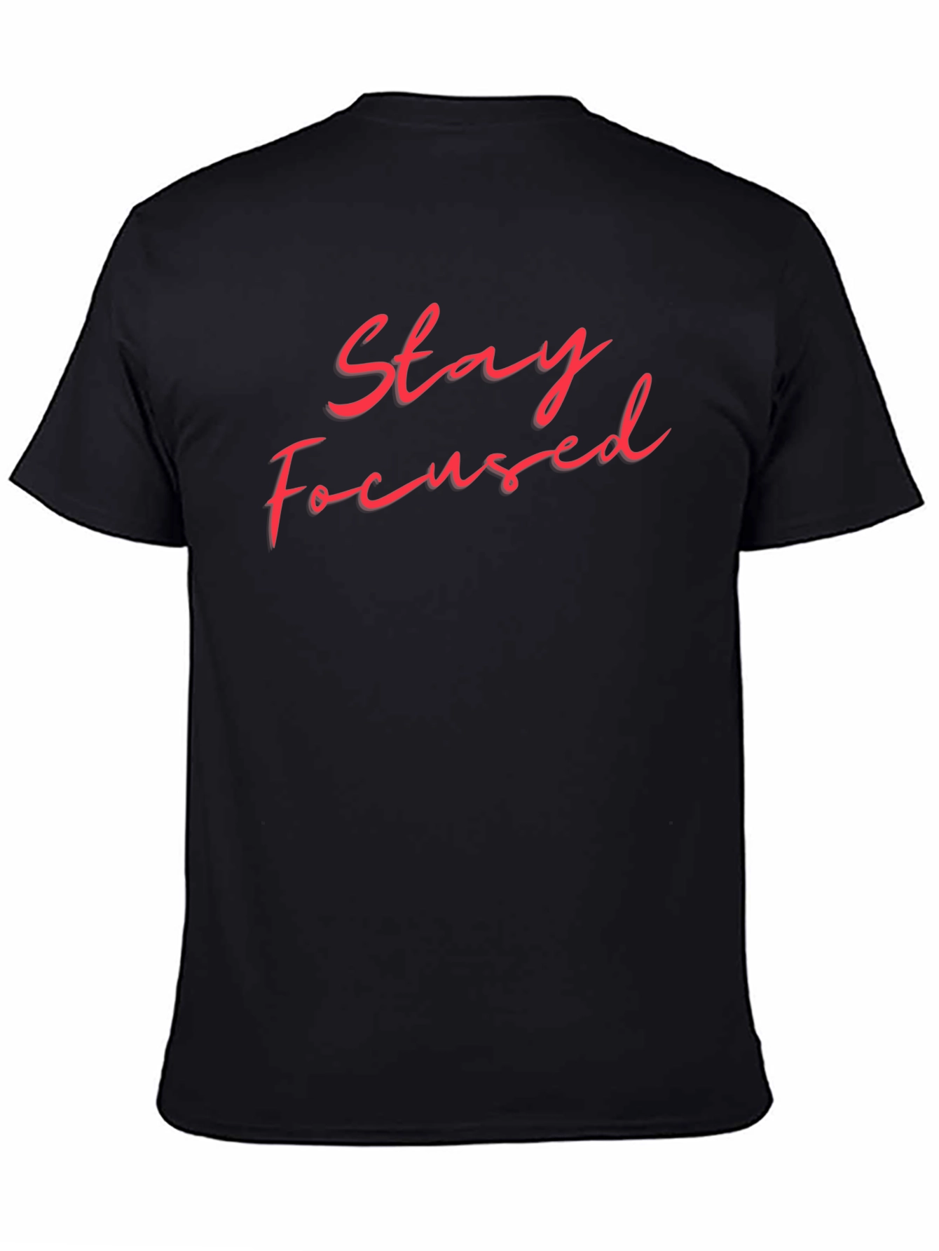 Stay Focused Black T-Shirt - Motivational Design