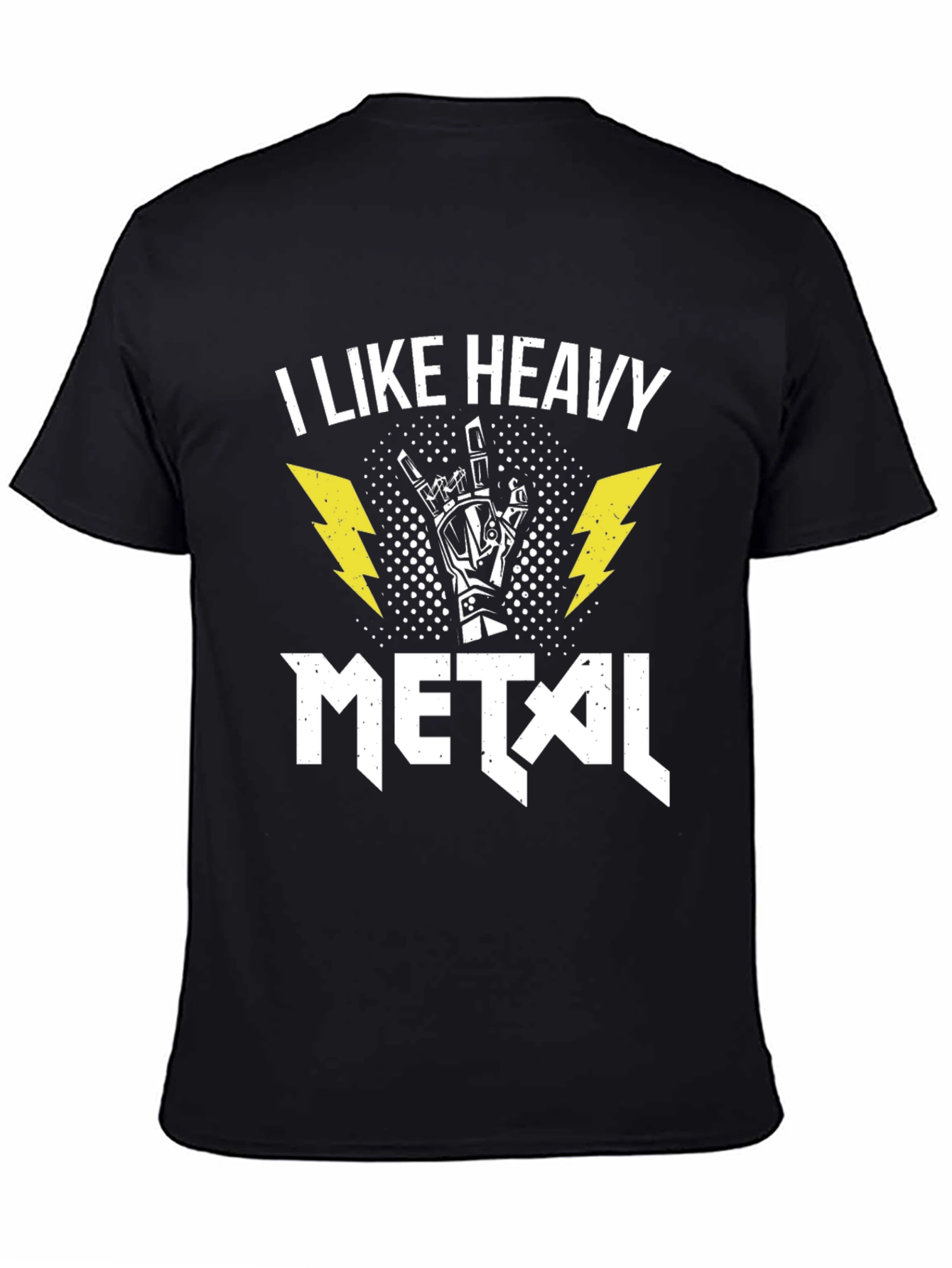 I Like Heavy Metal Black Graphic Tee Shirt