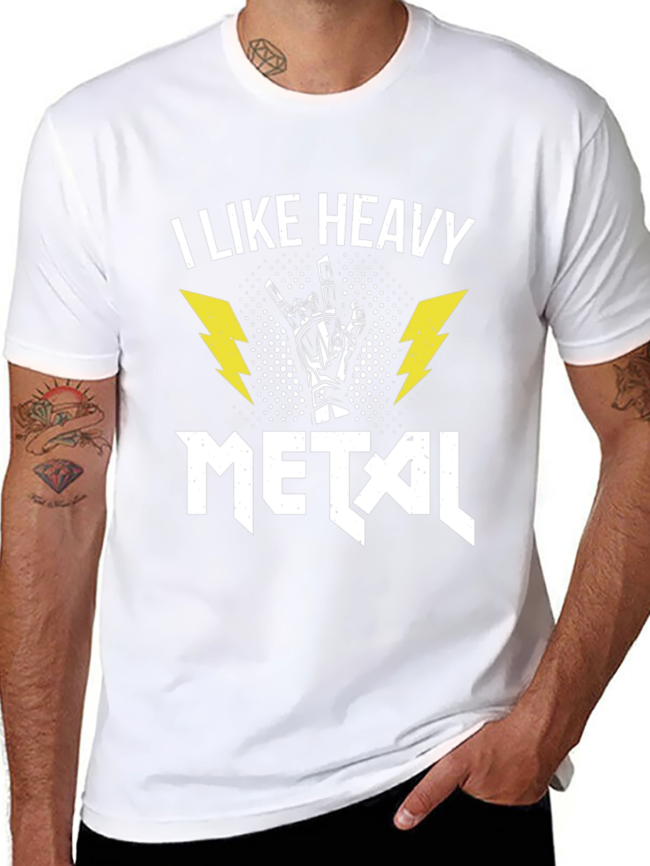 I Like Heavy Metal Black Graphic Tee Shirt