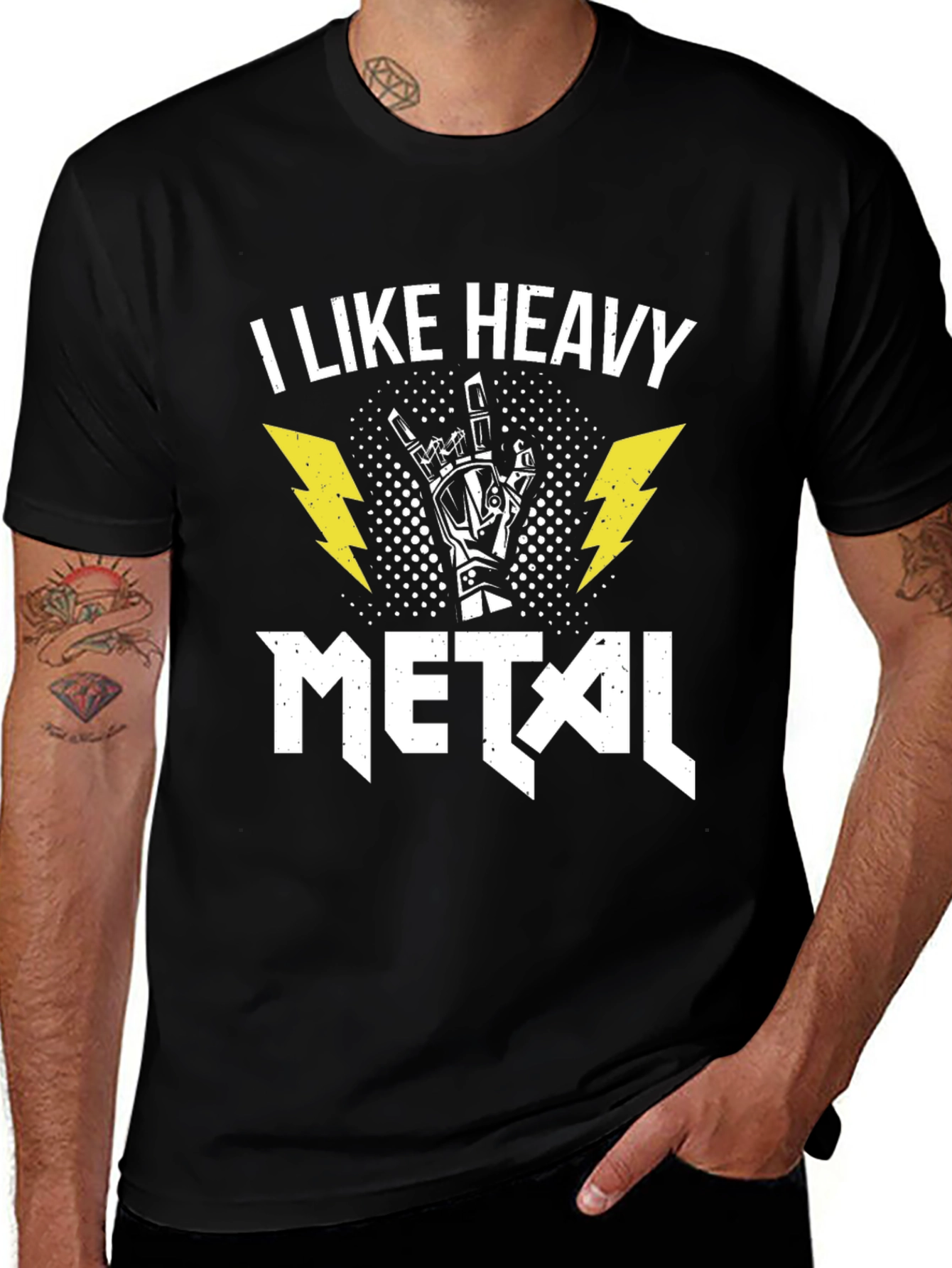 I Like Heavy Metal Black Graphic Tee Shirt