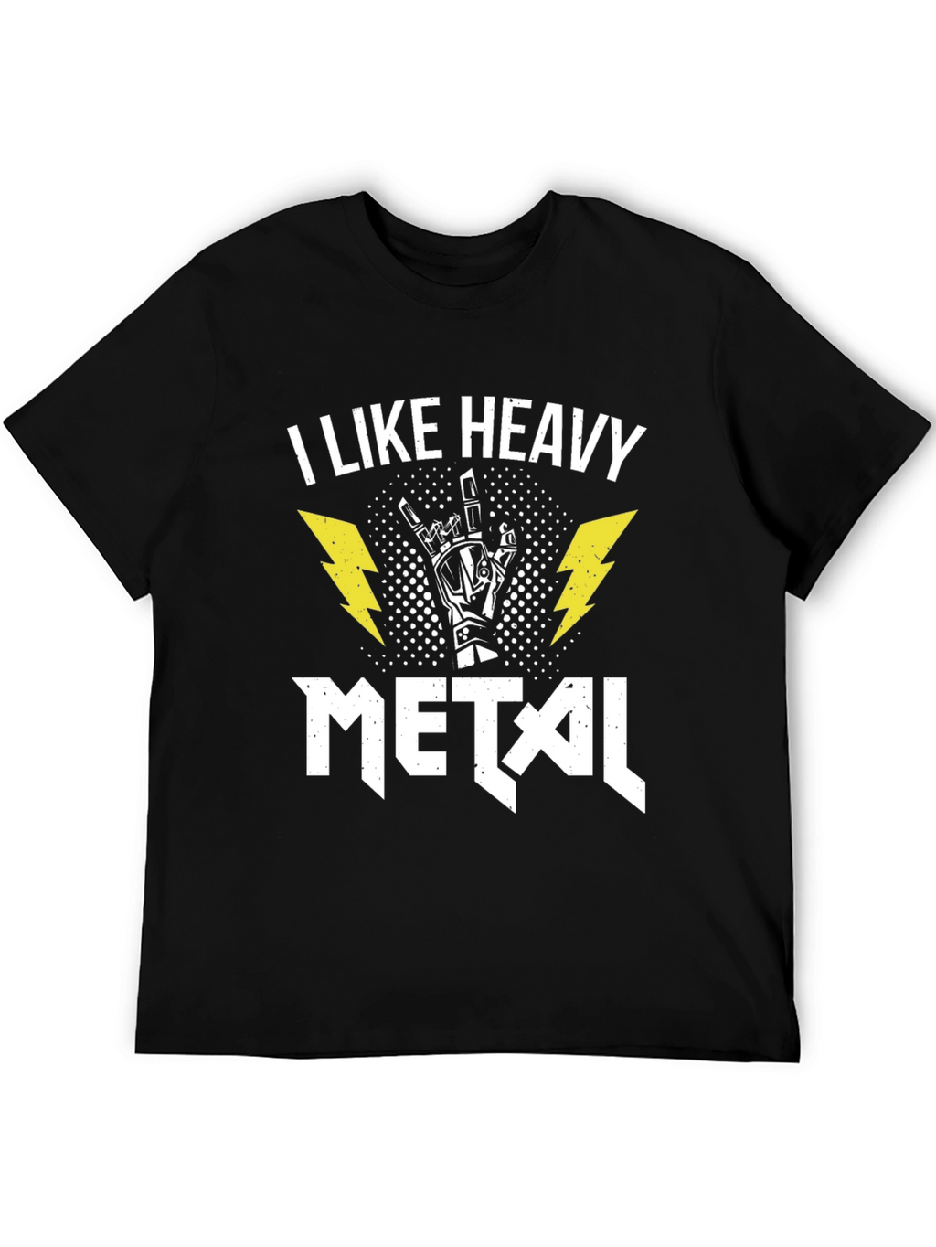 I Like Heavy Metal Black Graphic Tee Shirt