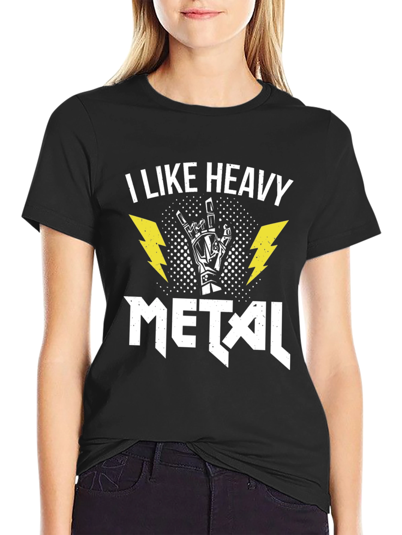 I Like Heavy Metal Black Graphic Tee Shirt