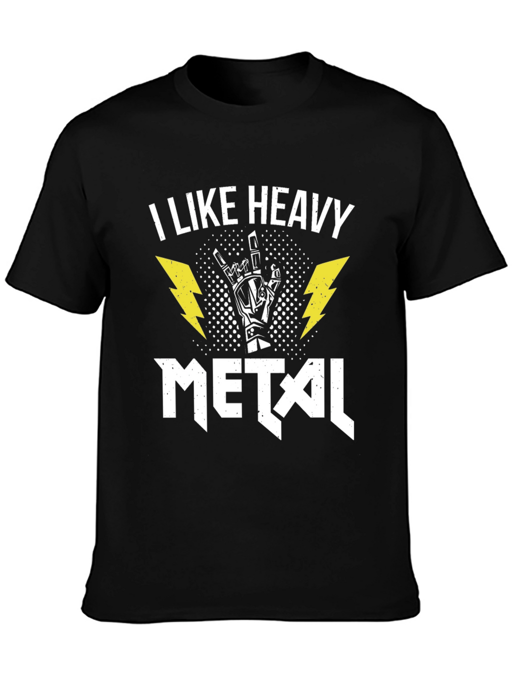 I Like Heavy Metal Black Graphic Tee Shirt