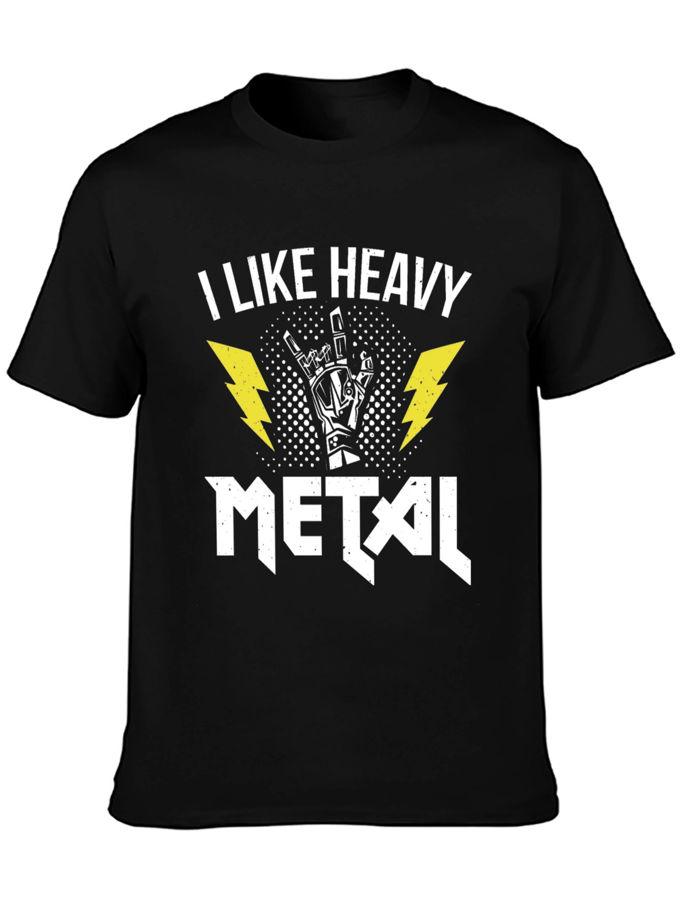 I Like Heavy Metal Black Graphic Tee Shirt