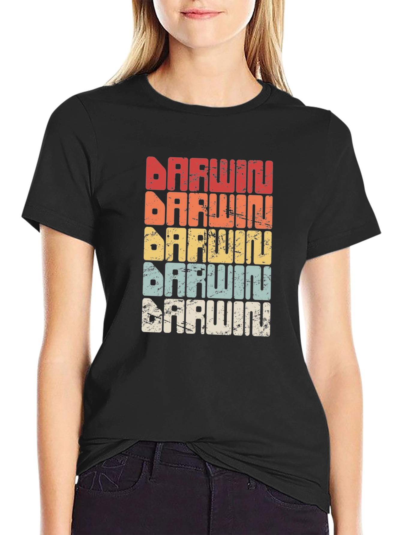Darwin Retro T-Shirt - Evolution Design