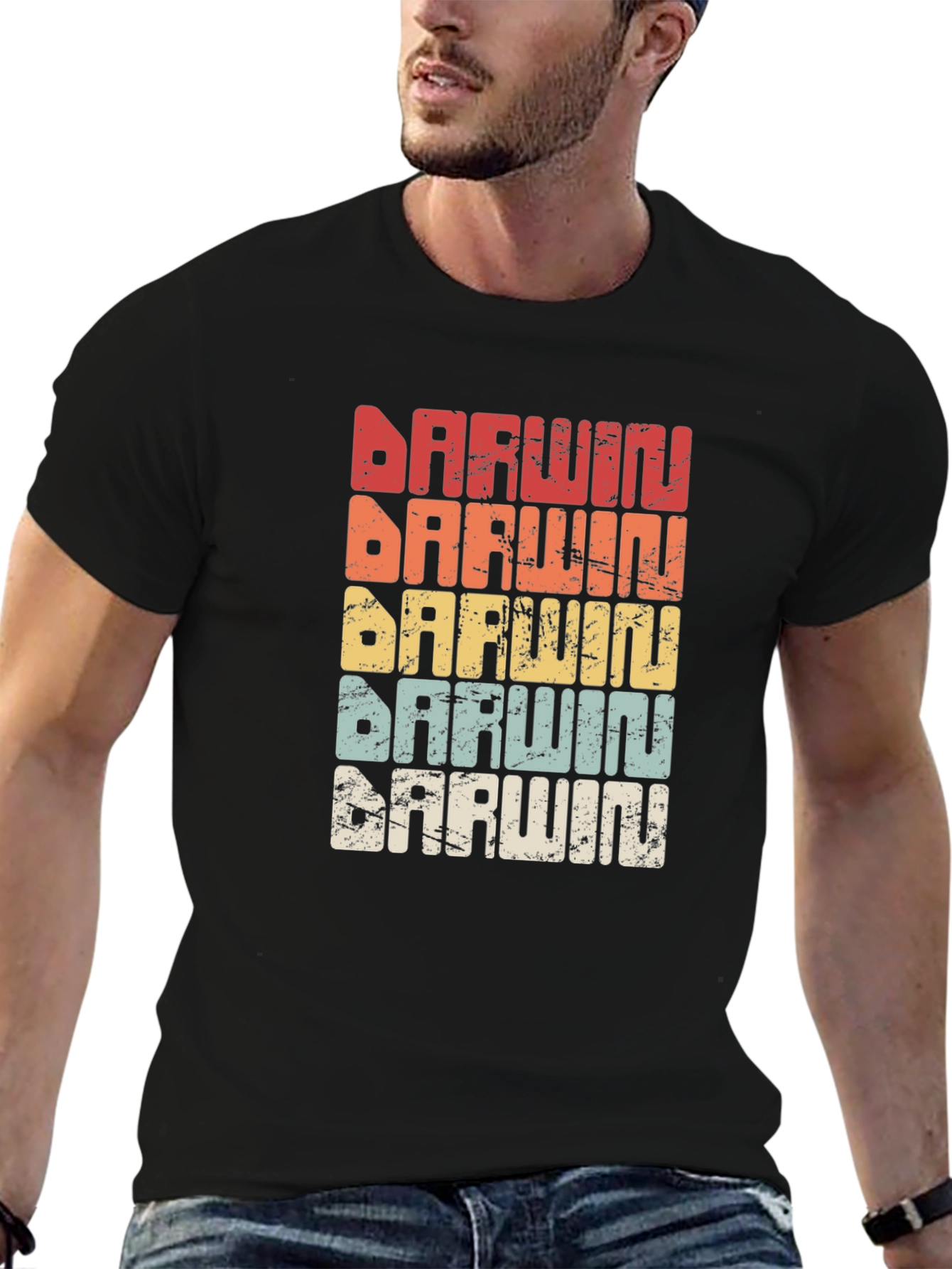 Darwin Retro T-Shirt - Evolution Design