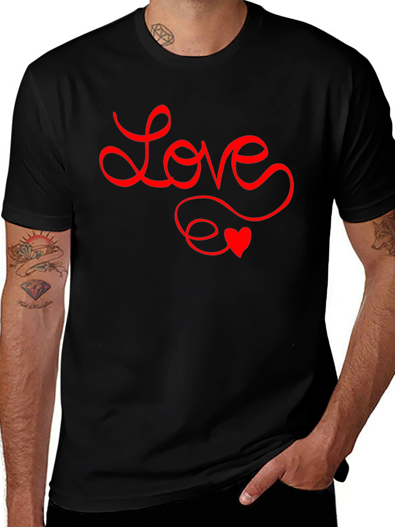 Love Heart Graphic Print Tee