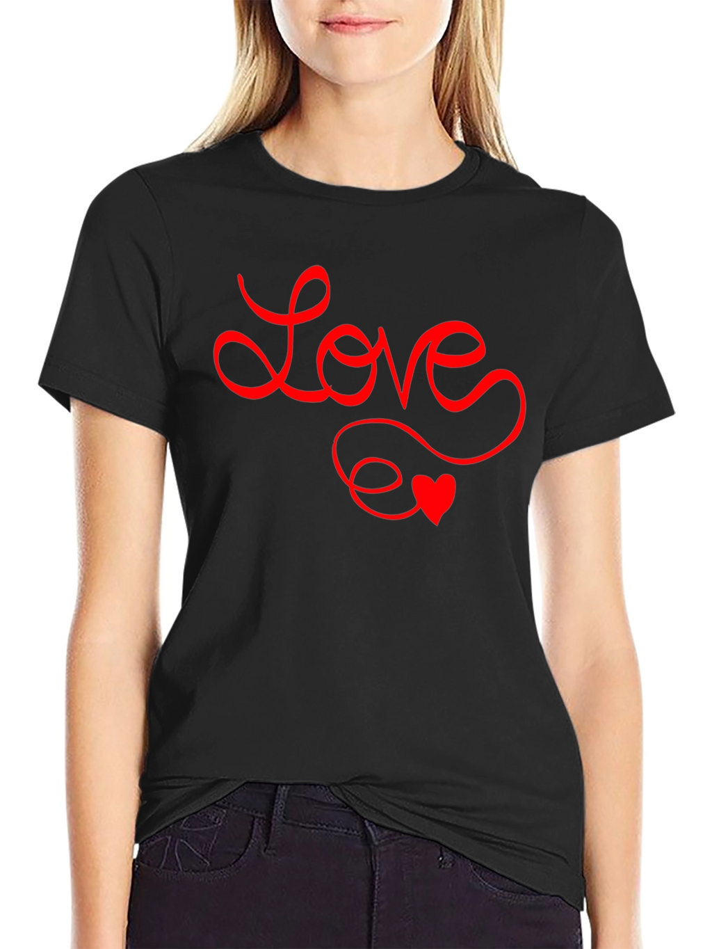 Love Heart Graphic Print Tee
