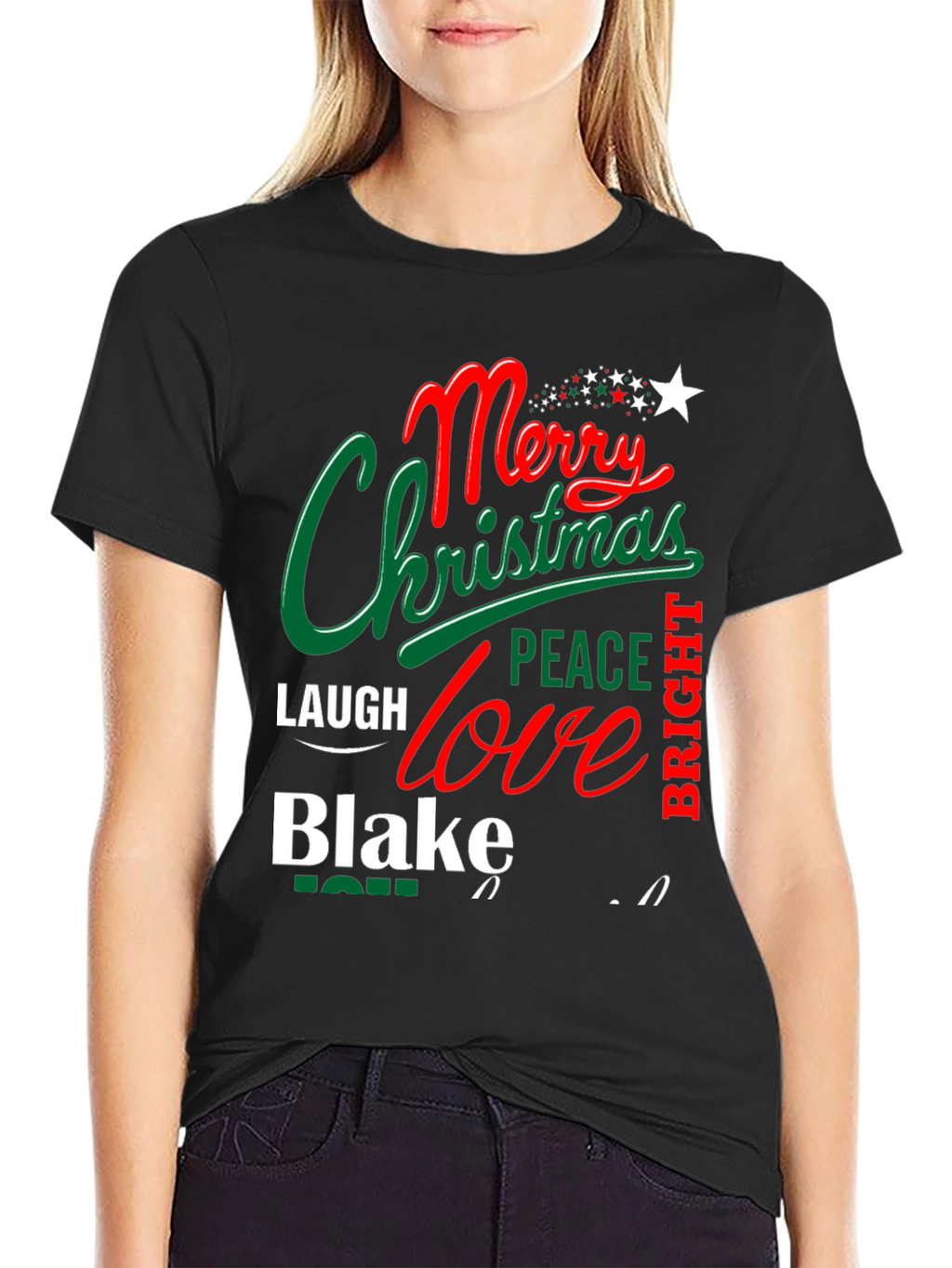 Merry Christmas Tee - Holiday Shirt - Personalized Name