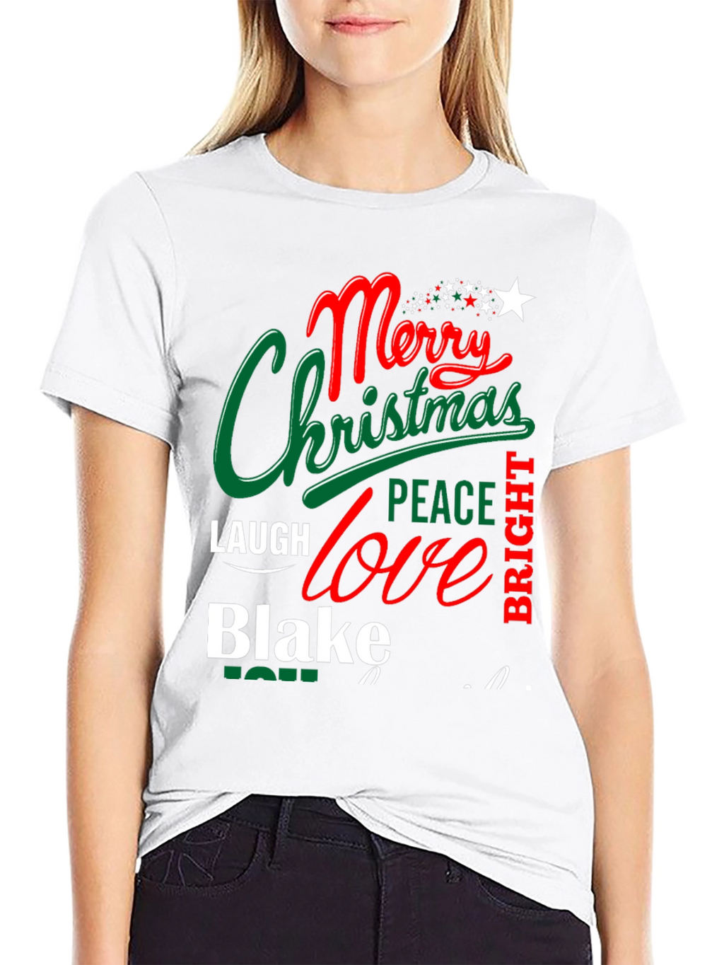 Merry Christmas Tee - Holiday Shirt - Personalized Name