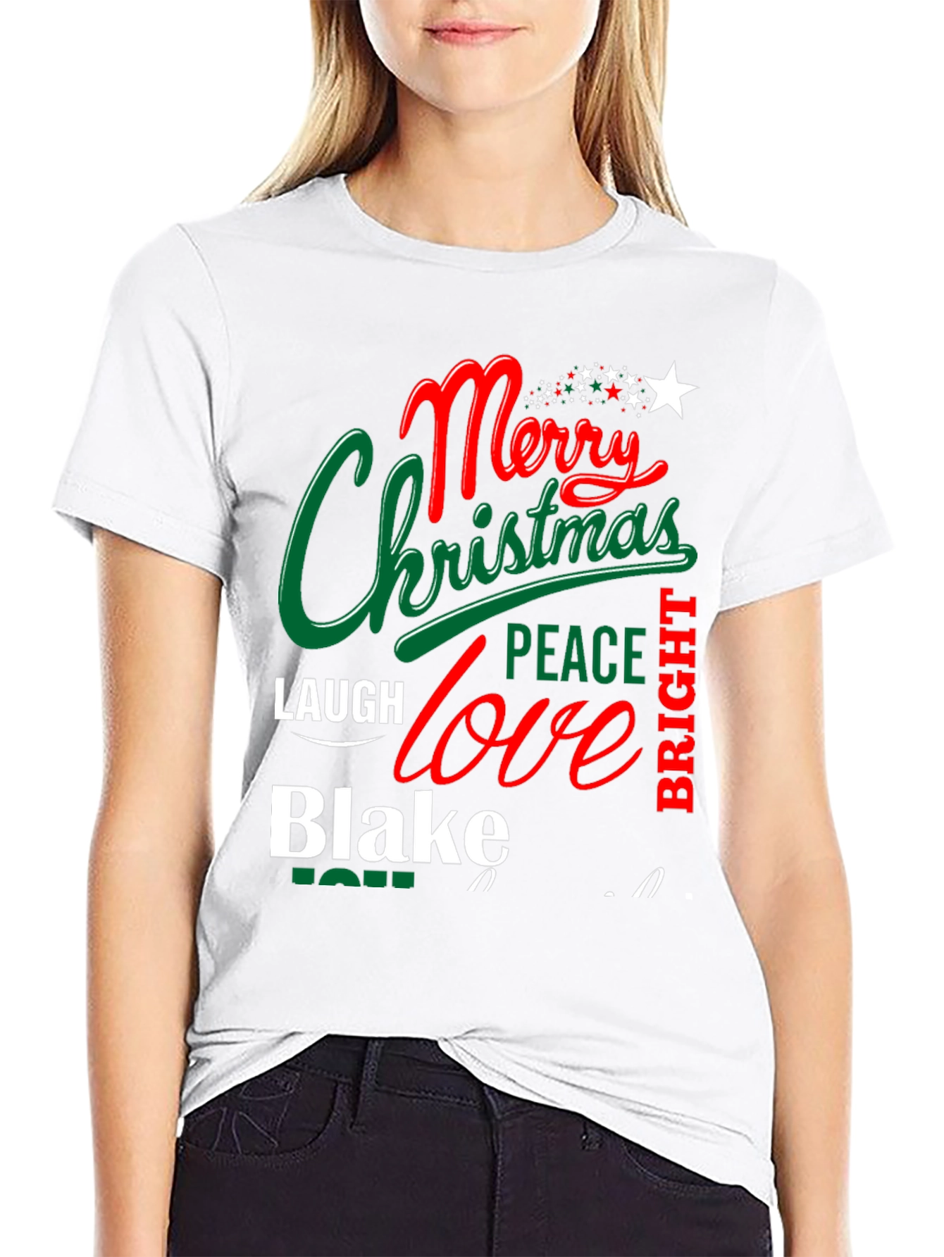 Merry Christmas Tee - Holiday Shirt - Personalized Name