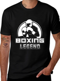 Boxing Legend Graphic Tee - Black Cotton T-Shirt