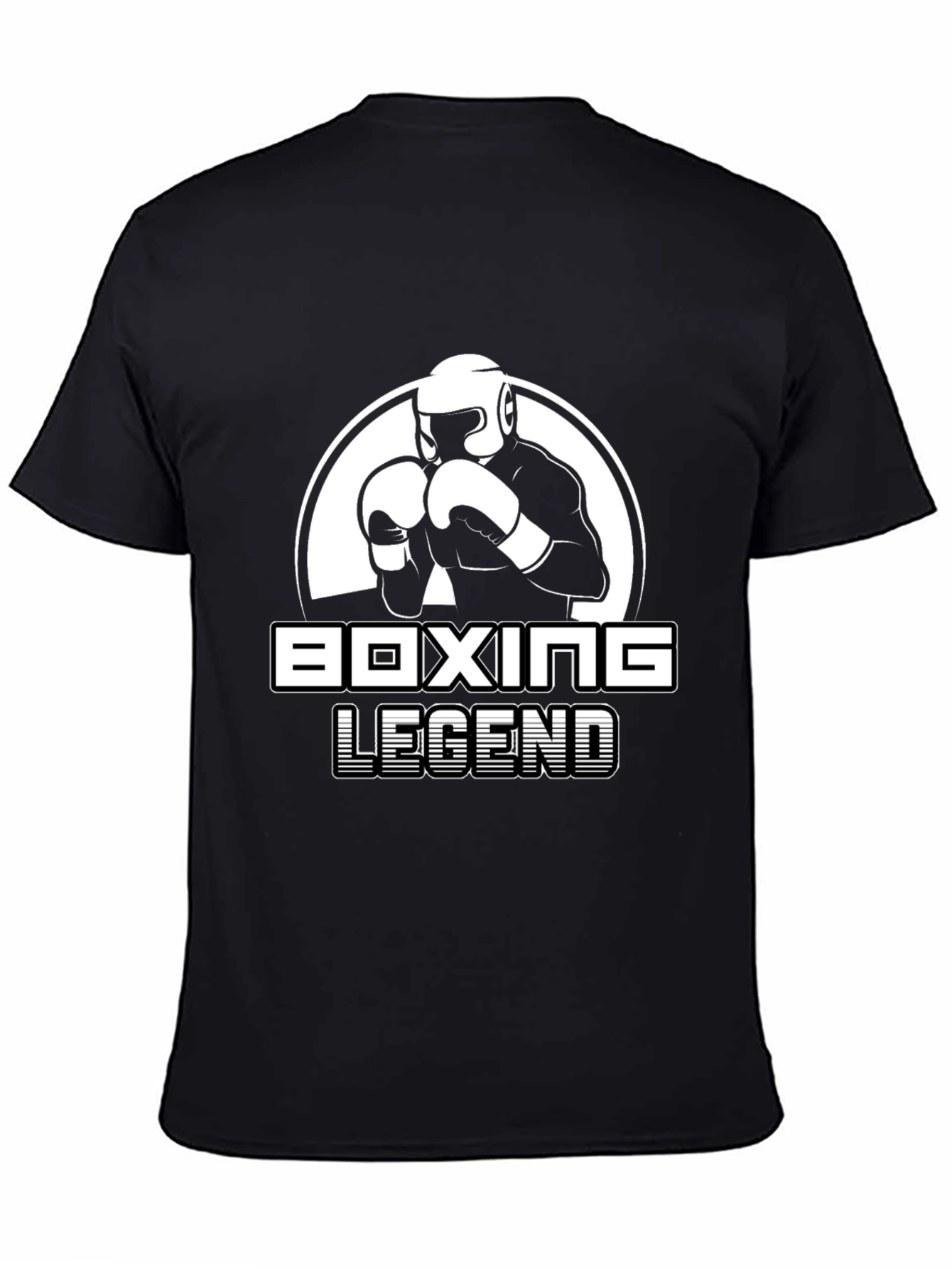 Boxing Legend Graphic Tee - Black Cotton T-Shirt