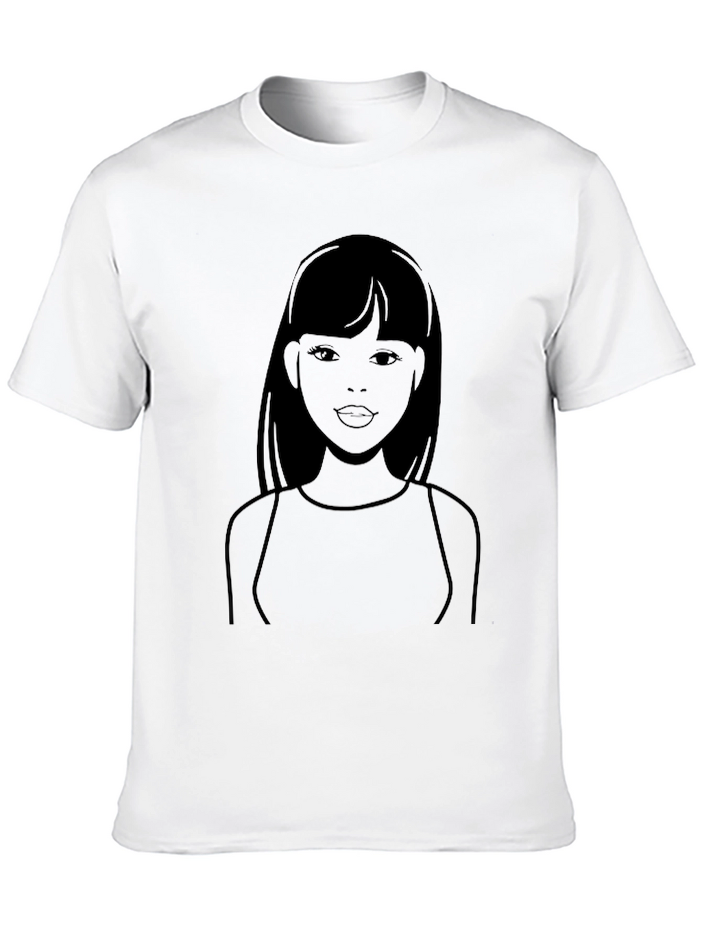 Stylish Black T-Shirt with Woman Graphic