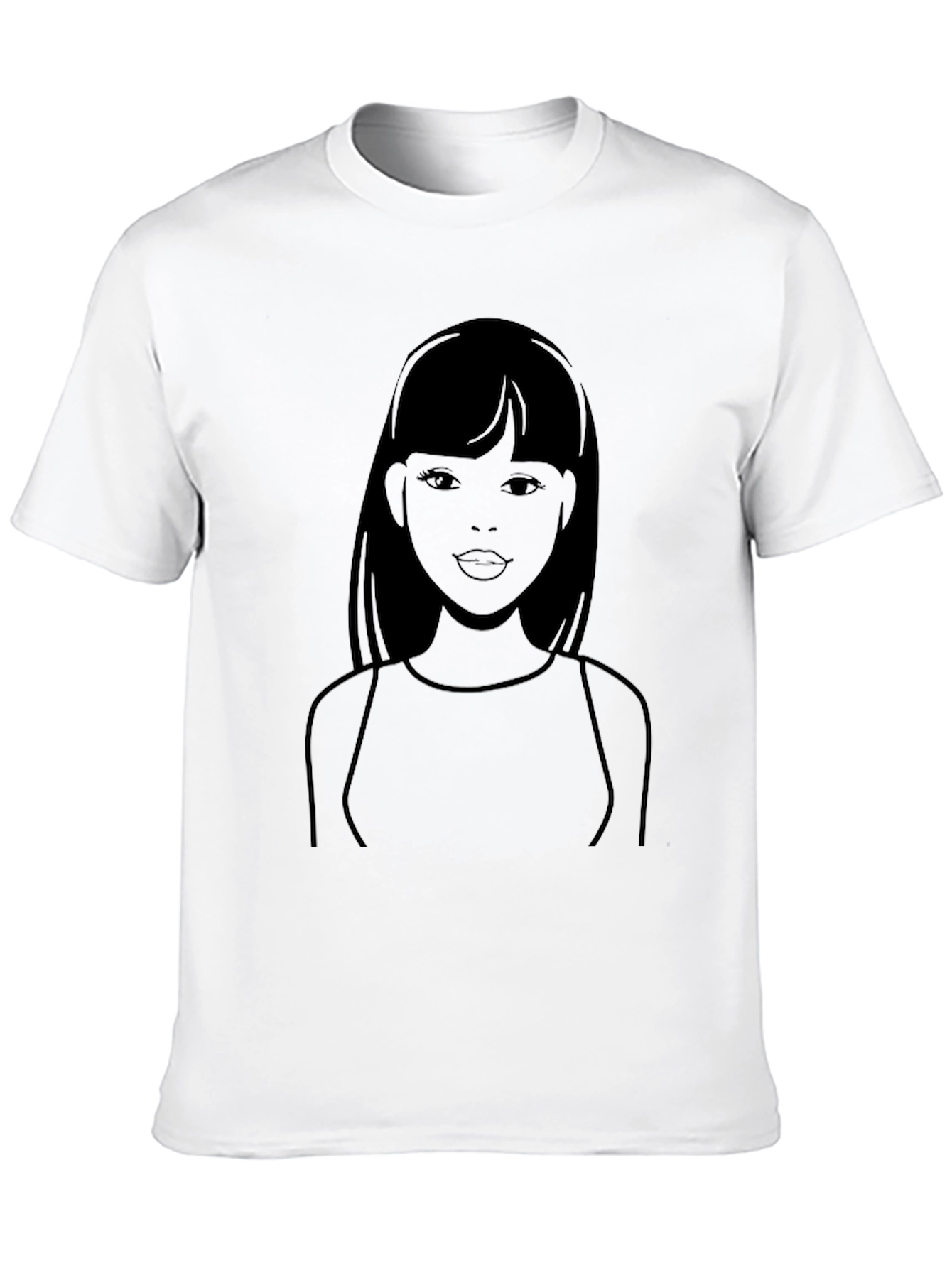 Stylish Black T-Shirt with Woman Graphic