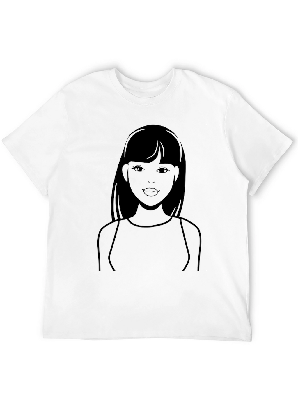 Stylish Black T-Shirt with Woman Graphic