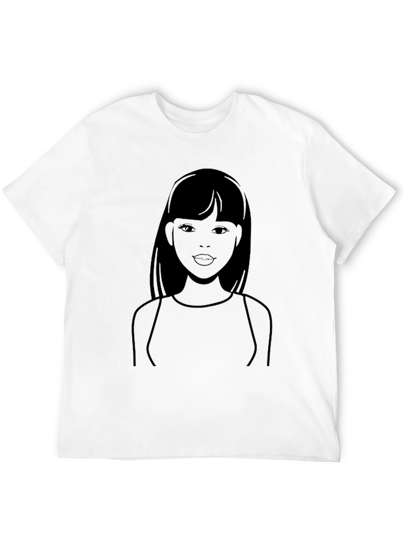 Stylish Black T-Shirt with Woman Graphic