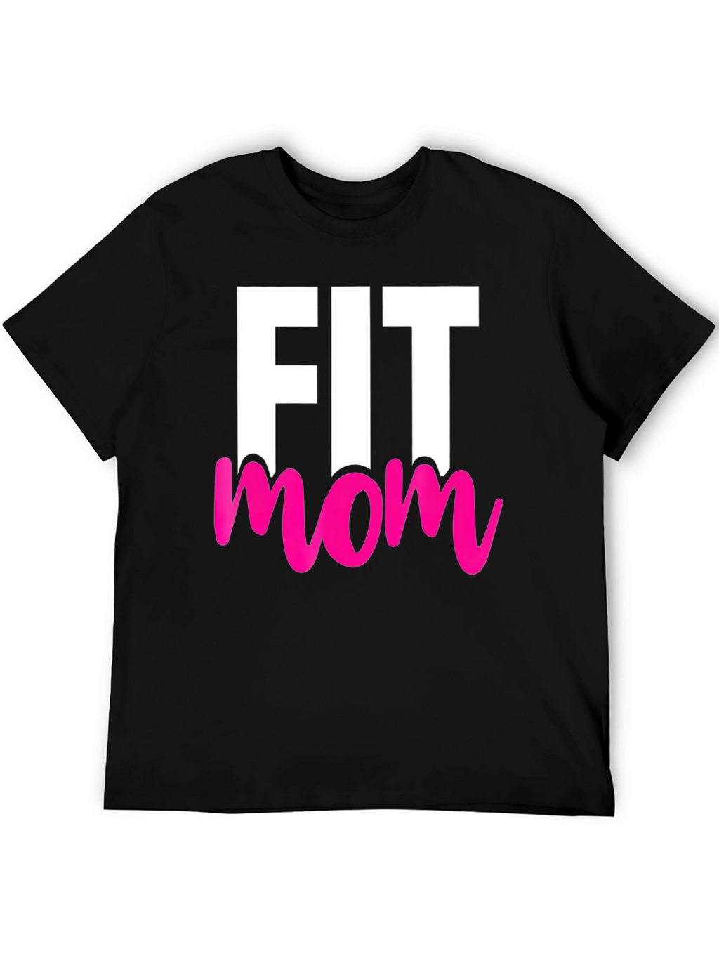 Fit Mom Graphic Tee - Black Cotton T-Shirt