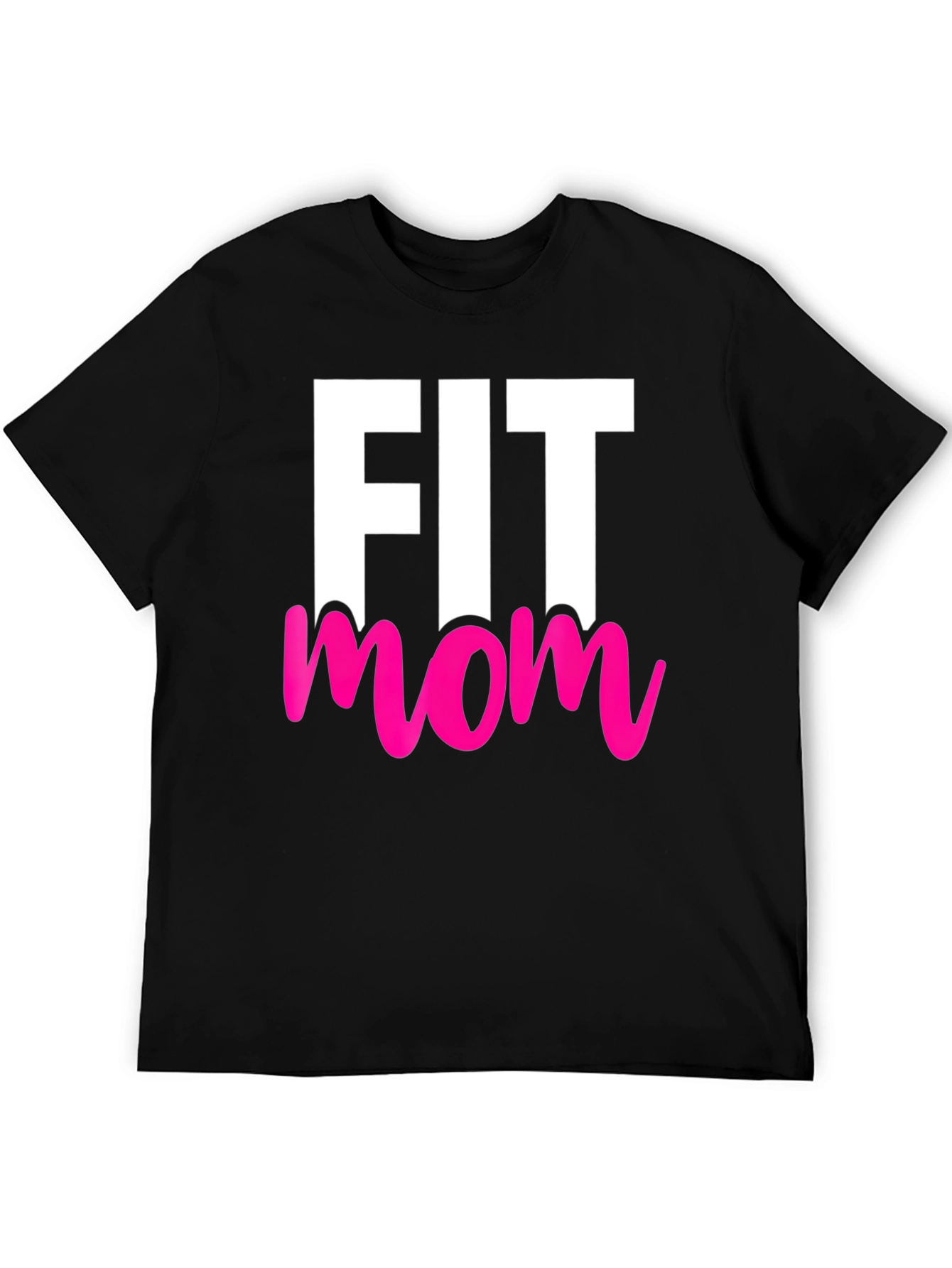 Fit Mom Graphic Tee - Black Cotton T-Shirt