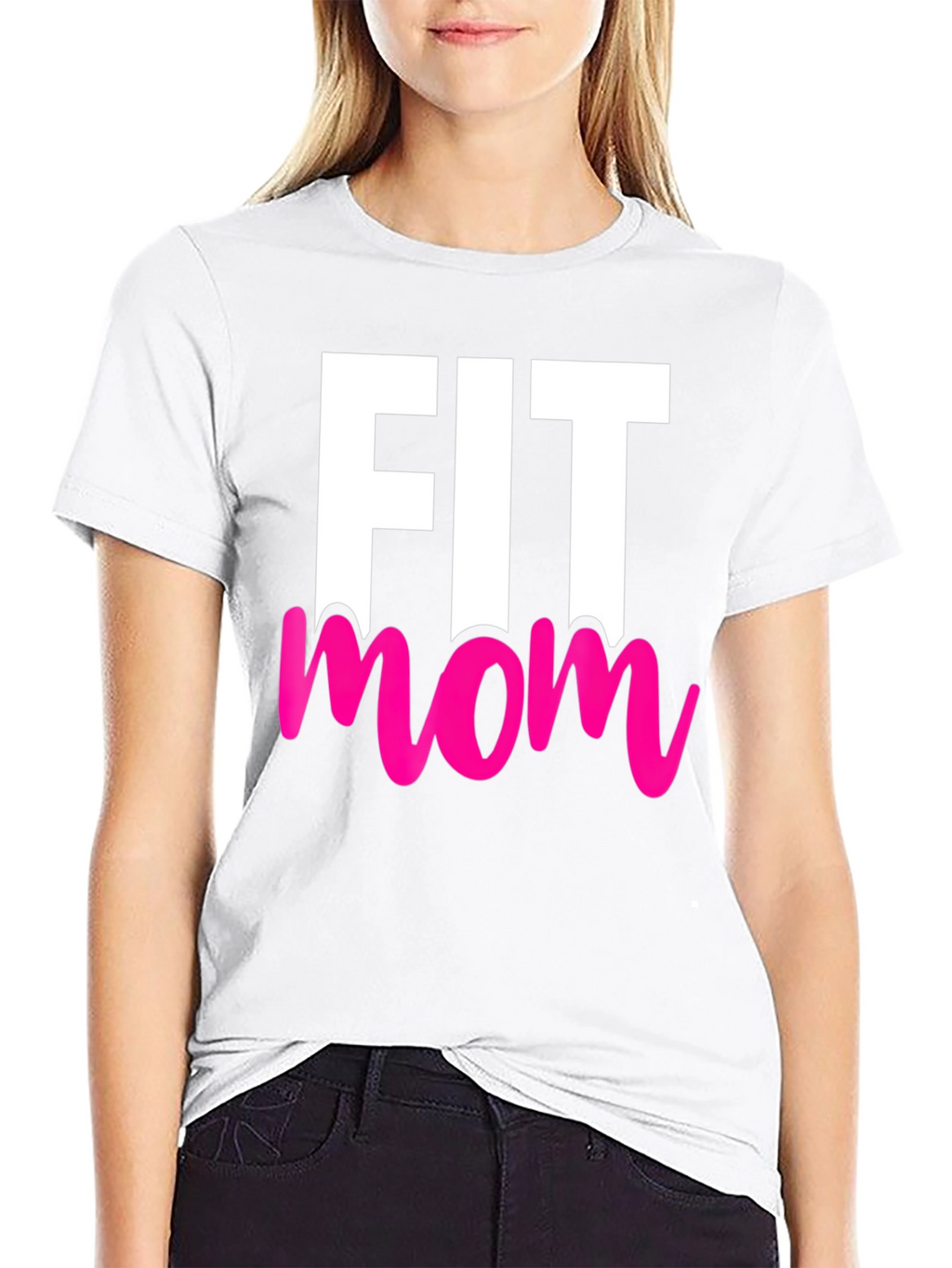 Fit Mom Graphic Tee - Black Cotton T-Shirt