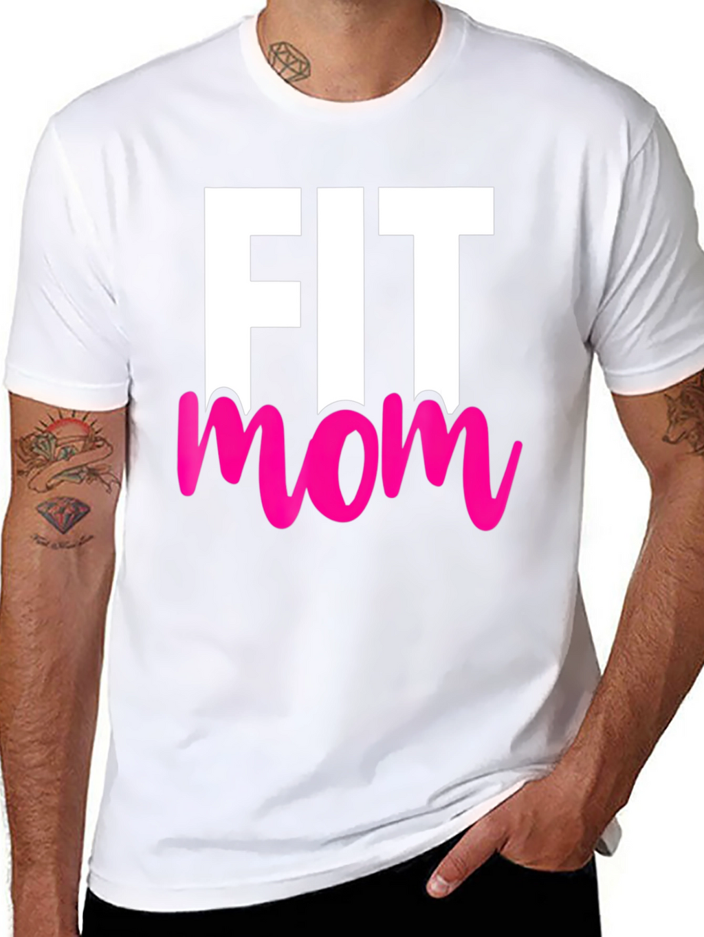 Fit Mom Graphic Tee - Black Cotton T-Shirt
