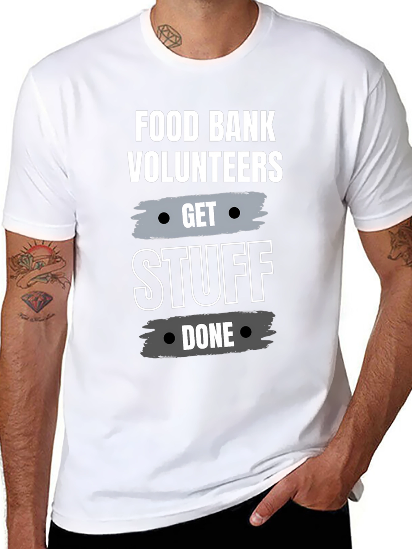 Food Bank Volunteer Get Stuff Done Black T-Shirt
