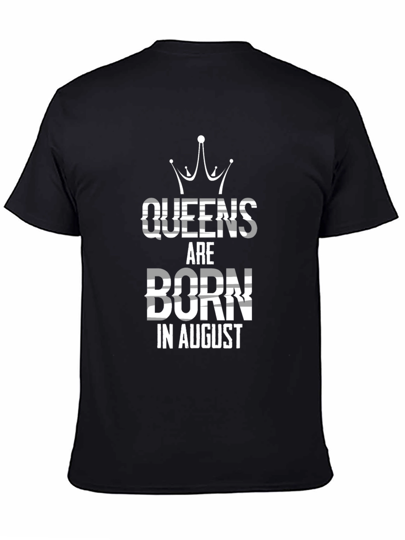 Queens Born in August Black T-Shirt